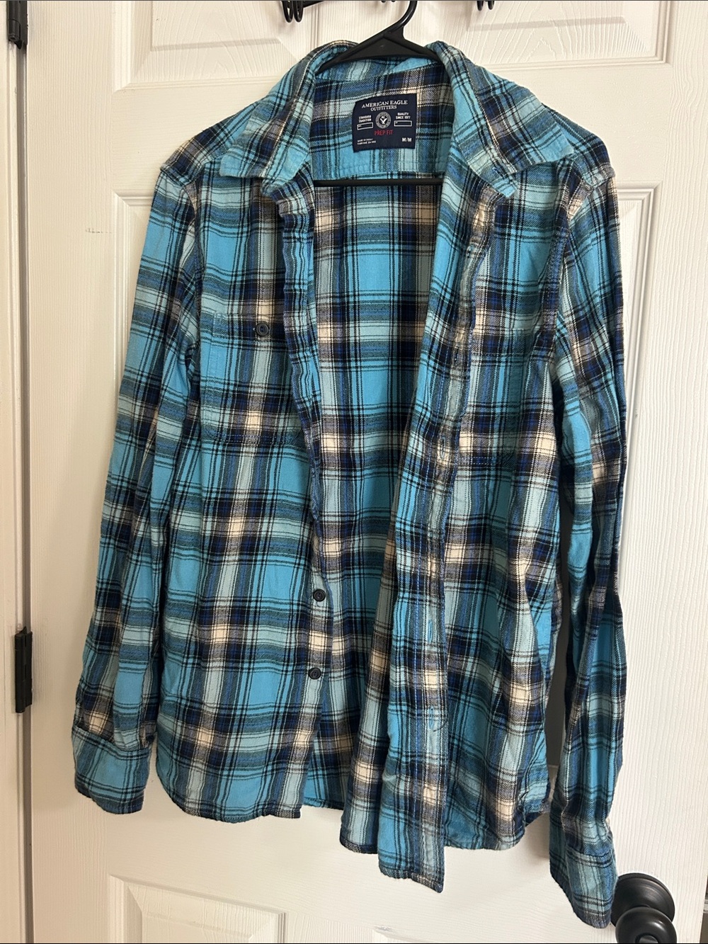 American Eagle Outfitters Blue Plaid Flannel Shirt